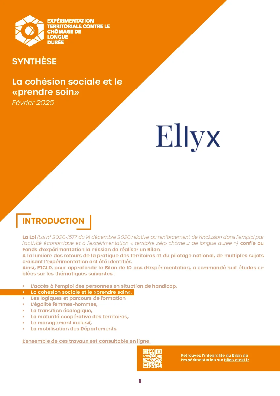 Photo d'illustration du La cohésion sociale et le "prendre soin"